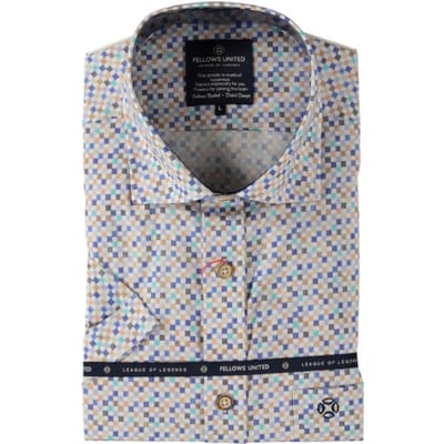 Fellows United - Lange mouw overhemd - Mannen - L - Licht blauw - Katoen - 51.6531