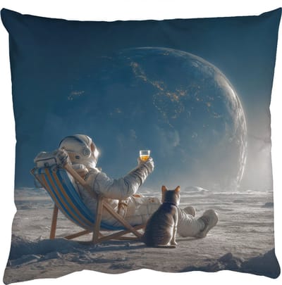 Sierkussens - Kussentjes Woonkamer - 50x50 cm - Maan - Kat - Astronaut - Ruimte