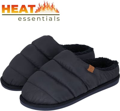 Pantoffels Heren 41 42 - Navy Blauw - Gewatteerd - Sloffen Heren Maat 41 42 - Gewatteerde Pantoffels Heren