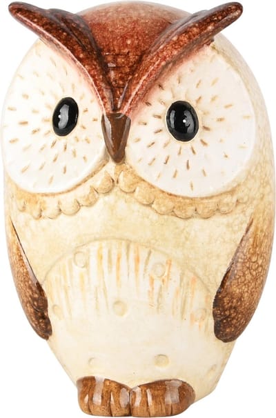 Dekoratief | Uil, beige/bruin, keramiek, 12x10x18cm | A245665