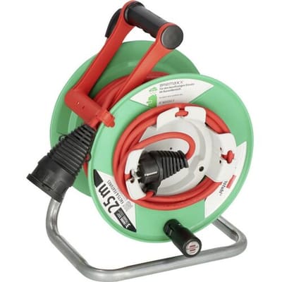 Brennenstuhl Garant G IP44 Kabelhaspel (Buiten Kabelhaspel voor de tuin met 23+2m kabel in rood, speciale kunststof, korte termijn buitengebruik, Made in Germany)