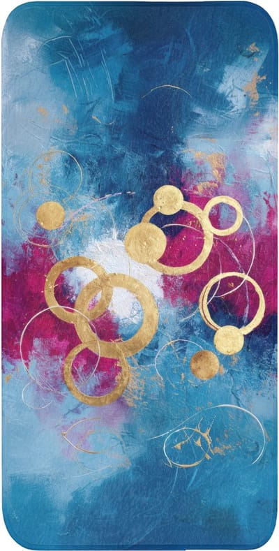 WC mat 60x120 cm - Antislip - Cirkels - Goud - Abstract - Toiletmat - Vloermat - Douchemat - Toilet tapijt - Toiletmatten