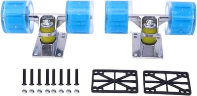 Longboard Skateboard Trucks - Skateboard Wielen Set - Cruisen en Tricks - PU Magnetische Kernwielen - 55 x 45 mm