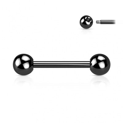 piercing titanium extern schroefdraad basis 1.6x14 - zwart - LMPiercings