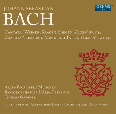 Arcis-Vocalisten München, Barockorchester Lárpa Festante, Thomas Gropper - J.S. Bach: Kantaten Bwv 12 & 147 (CD)