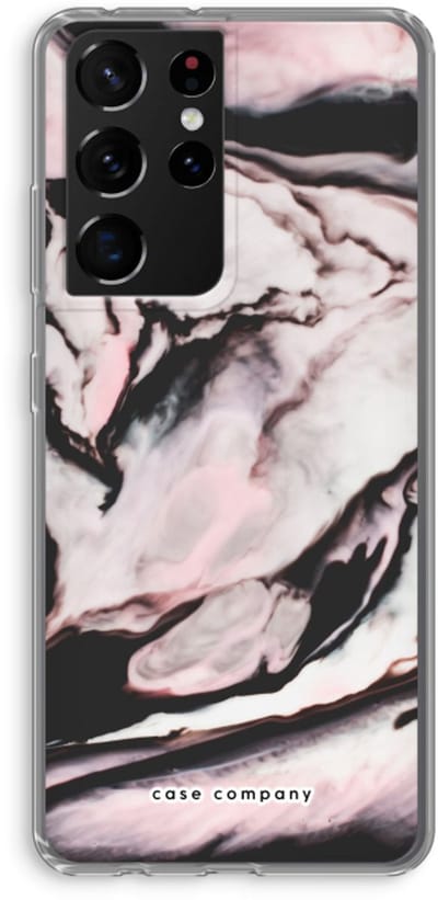 Case Company® - Hoesje geschikt voor Samsung Galaxy S21 Ultra hoesje - Roze stroom - Soft Cover Telefoonhoesje - Bescherming aan alle Kanten en Schermrand