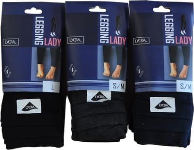 Dames legging 80% katoen - fantasie 3elastic - 5 stuks - maat small/medium - assortiment kleuren