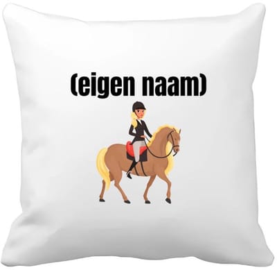 Akyol - paardrijder vrouw met eigen naam Kussen hoes - Paarden - paarden liefhebbers - iemand die houdt van paarden - verjaardag - cadeau - kado - 40 bij 40 cm
