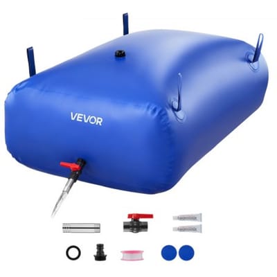 VEVOR waterzak, 330 liter waterzak met kraan, opvouwbare en draagbare waterzak gemaakt van 1000D PVC, wateropslag voor irrigatiesystemen, droogtebestendig en voor noodhulp, blauw