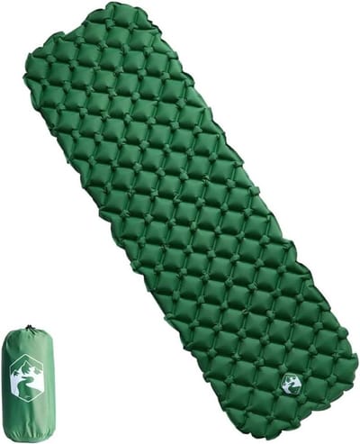 Opblaasbaar campingmatras - Slaapmat luchtbed - Kamperen buiten - Waterdicht en duurzaam - 190 x 58 cm - Groen