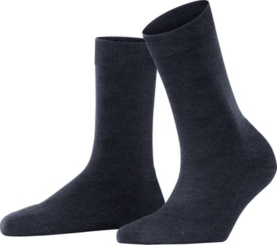 FALKE ClimaWool eenkleurig wol lyocell sokken dames blauw - maat 37-38