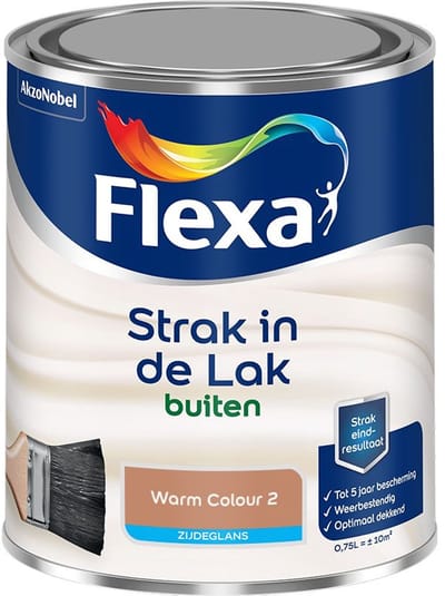 Flexa - Strak In De Lak Buitenlak Zijdeglans - Warm Colour 2 - Mengverf - 750 Ml
