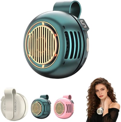 Clip On Ventilator - 5 Standen - Met Digitaal Display - USB Oplaadbare Zomer Clip-On Mini Cooling Ventilator - Draagbaar - Draadloze - 360° Verstelbare Luchtstroom - Bladloze ventilator - Nek Ventilator - Tailleventilator - Aircooler - Groen
