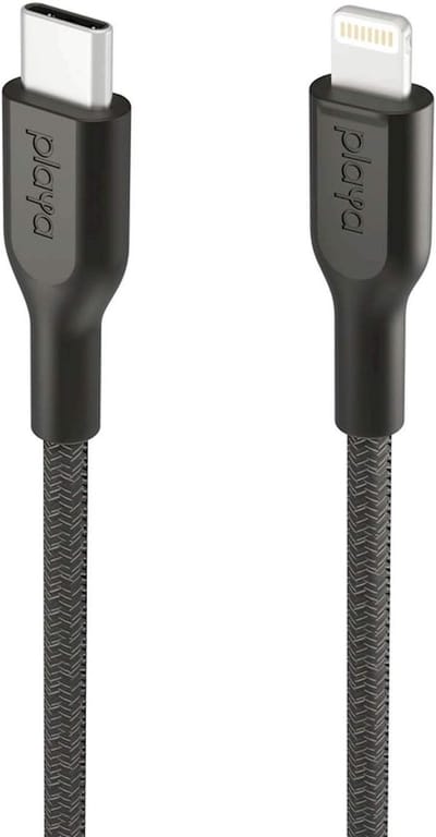 Gevlochten Kabel - Oplaadkabel Lightning - Apparaat Opladen - Duurzaam Gevlochten Design - 1 Meter - Zwart