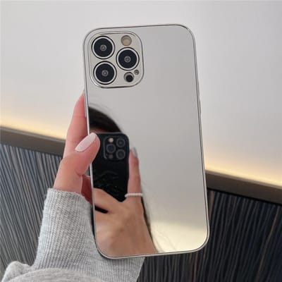 Luxe Verguld Zilveren Gouden Make-up Spiegel Telefoonhoesje voor iPhone 15 11 12 13 14 Pro Max X XR XS 7 8 Plus Harde Schokbestendige Cover For iPhone 14