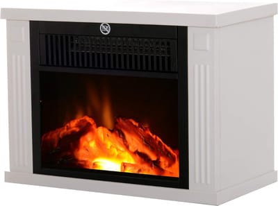 RVV® Sfeerhaard elektrisch - Sfeerhaarden -Sfeerhaard met Schouw - Moderne Stijl-Wit- 17 cm x 34 cm x 25 cm