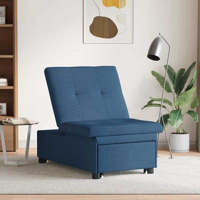 vidaXL - Uittrekbare - Slaapbank - Blauw - 194 - x - 50 - x - 82 - cm - Stof