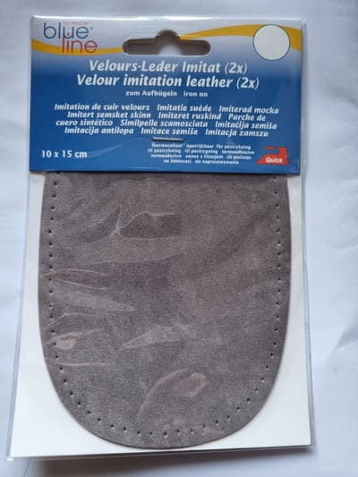 elleboogstukken Licht Grijs - ovaal - 10x15 cm - opstrijkbaar en opnaaibaar - elleboogstuk imitatie leer - suedine Licht Grijs.