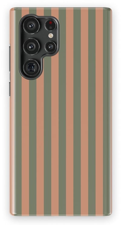 DripCase Gestreept Hoesje Samsung Galaxy S22 Ultra | Backcover met Mag | Stripes Motief | Trendy Case Samsung Galaxy S22 Ultra met Strepen Sweet Sage