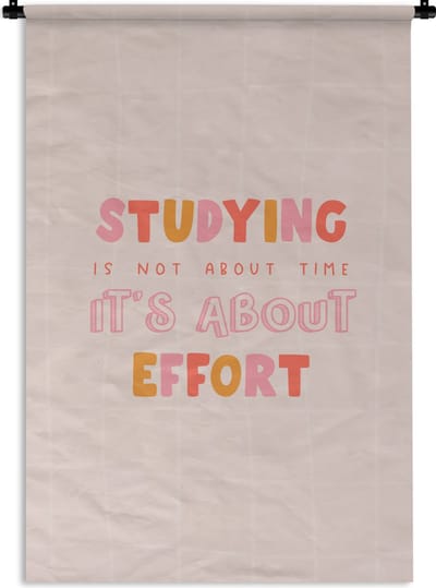 Wandkleed - Wanddoek - Studeren - Tijd - Student - Studeren - Onderwijs - 120x180 cm - Wandtapijt