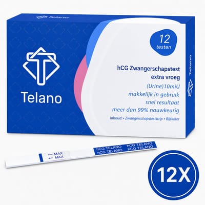 Telano Zwangerschapstest Extra Vroeg 12 stuks Dipstick - Zwangerschapstesten 6 Dagen Eerder - Extra Gevoelige Strip van 4 mm