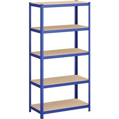 Ochama 5-Laags Stellingkast, Stalen Opbergrek, Gereedschapsloze Montage, voor Garage of Schuur, Draagvermogen 600 kg, 50 x 100 x 200 cm, Blauw