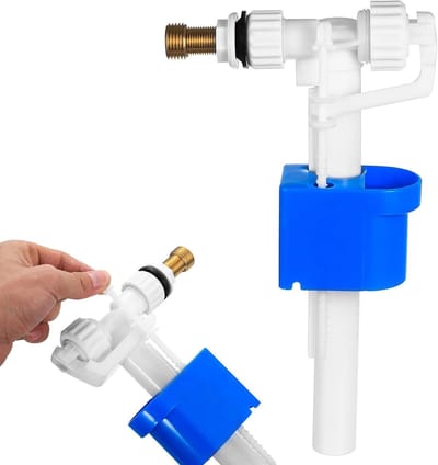 Waterinlaatventiel - Spoelbak ventiel - Toilet reparatie - Dubbele aansluiting - G3/8 G1/2 - Blauw