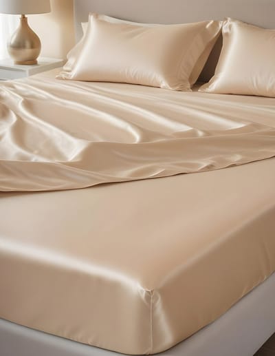 Zijden hoeslaken inSilk donker champagne 80 x 200 cm - 100% Puur Zijde