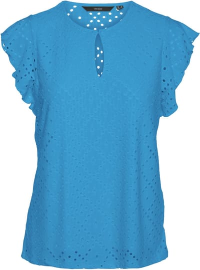 Vero Moda T-shirt Vmtassa Ss O-neck Top Jrs Ga 10306398 Ibiza Blue Dames Maat - S