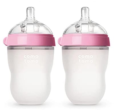 Natuurlijke Babyfles 250 ml - Roze (Set van 2)