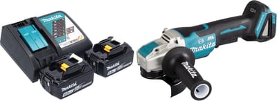 Makita DGA 520 RGX1 accu haakse slijper 18 V 125 mm X-LOCK Brushless + 2x accu 6.0 Ah + lader
