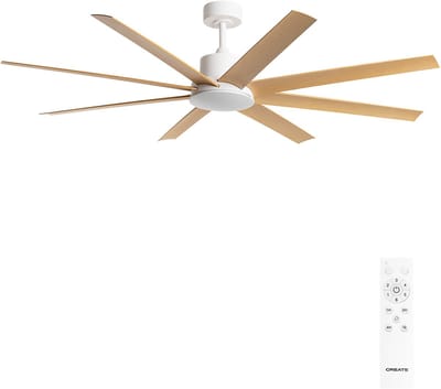 CREATE - Stille plafondventilator van 40W verkrijgbaar in meerdere maten - XL Ø165 - Geen licht - Afstandsbediening - WIND INDUSTRIAL