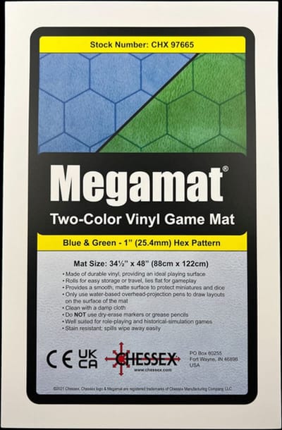 Chessex Reversible Megamat 1 Inch Hexes Blauw-Groen AANBIEDING (UL)