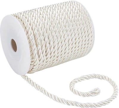 Dailygoody - Decoratieve Touw - 5mm Dikke Katoenen Koord - Blanched