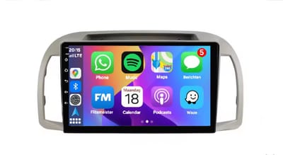 Autoradio 2/32GB met Carplay en Android auto | Geschikt voor Nissan Micra 2002-2010 | Radio scherm met Navigatie | 2002 2003 2004 2005 2006 2007 2008 2009 2010 | K12