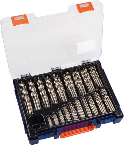 Rotec 107-delig geslepen spiraalboren set, type '105', Ø 1,0 t/m 10,0 (0,5 mm oplopend)