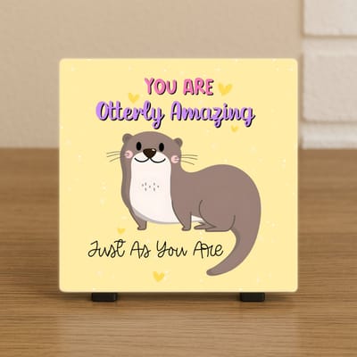 Tegel 10.5x10.5 cm – You Are Otterly Amazing – Schattige Otter Cadeau Decoratie