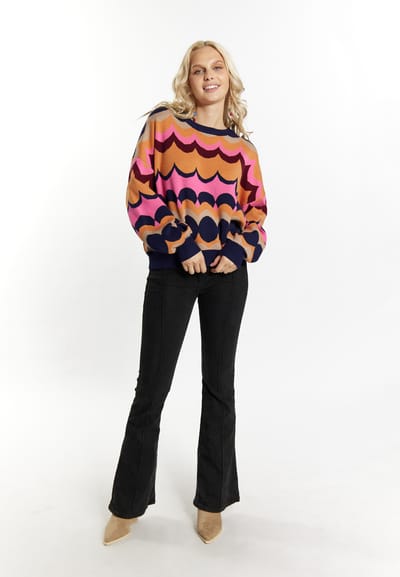 IZIA Jumper Dames Oranje Veelkleurig