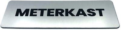 Deurbordje met Tekst meterkast - Formaat 150 mm x 50 mm x 1,6 mm - Incl. plakstrip | Geborstelde RVS-look toplaag | Gratis Verzending | Decoporta