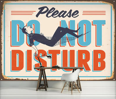 Retro Poster Do Not Disturb Photo Wallcovering