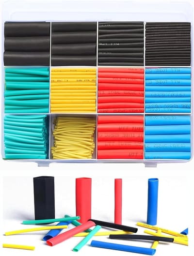 Warmtekrimpbuis Set, Waterdicht, 5 Kleuren en 12 Verschillende Maten voor Elektrische Isolatie en Kabelreparaties (Verpakking van 530)