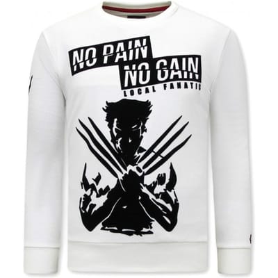 Heren Sweater met Print - Wolverine - Beige