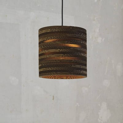 OSRAM hanglamp Decor Karton Cilinder bruin van golfkarton, E27, 250 mm diameter, lampenkap van gerecycled materiaal, duurzaam dankzij vervangbare lichtbron, eenvoudig te installeren
