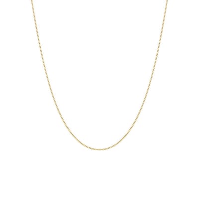 Lucardi Dames Stalen goldplated ketting gourmet 1mm - Ketting - Staal - goudkleurig - 65 cm