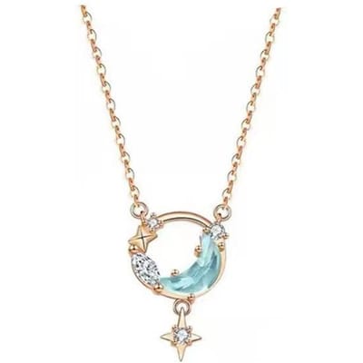 Maanhanger Ketting Dames Licht Luxe Niche Ontwerp Veelzijdige Mode Sleutelbeenketting Sieraden rosé gouden kleur