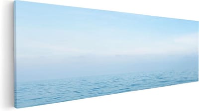 Artaza Canvas Schilderij Zeezicht - 60x20 cm - Wanddecoratie Strand En Zee - Muurdecoratie Woonkamer - Kamer Accessoires Rustgevend