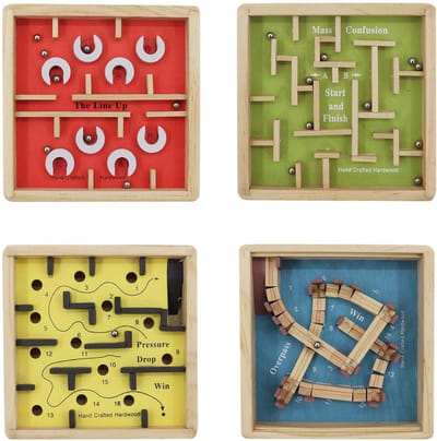 Lobbes houten speelgoed labyrinth behendigheidsspel voor kinderen.