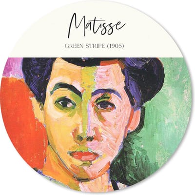 Muismat rond 20x20 cm - Mousepad Green stripe (1905) - Henri Matisse - Oude meesters - Ronde muismatten