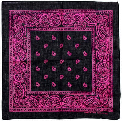 Loud and Clear® - Bandana - Boeren Zakdoek - Heren - Dames - Zwart - Roze - 54x54cm