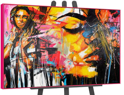 Canvas schilderij groot handgeschilderd kleursymfonie abstract uitbundig – YS-Art Gallery – Uitbundige wanddecoratie voor woonkamer – Modern schilderij voor hal en kantoor